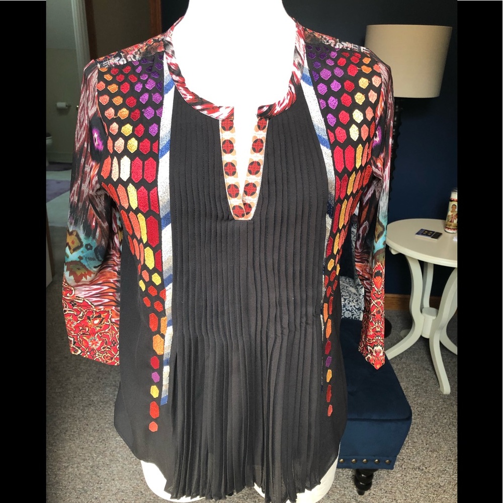 Anthropologie Indie hand sewn design shirt